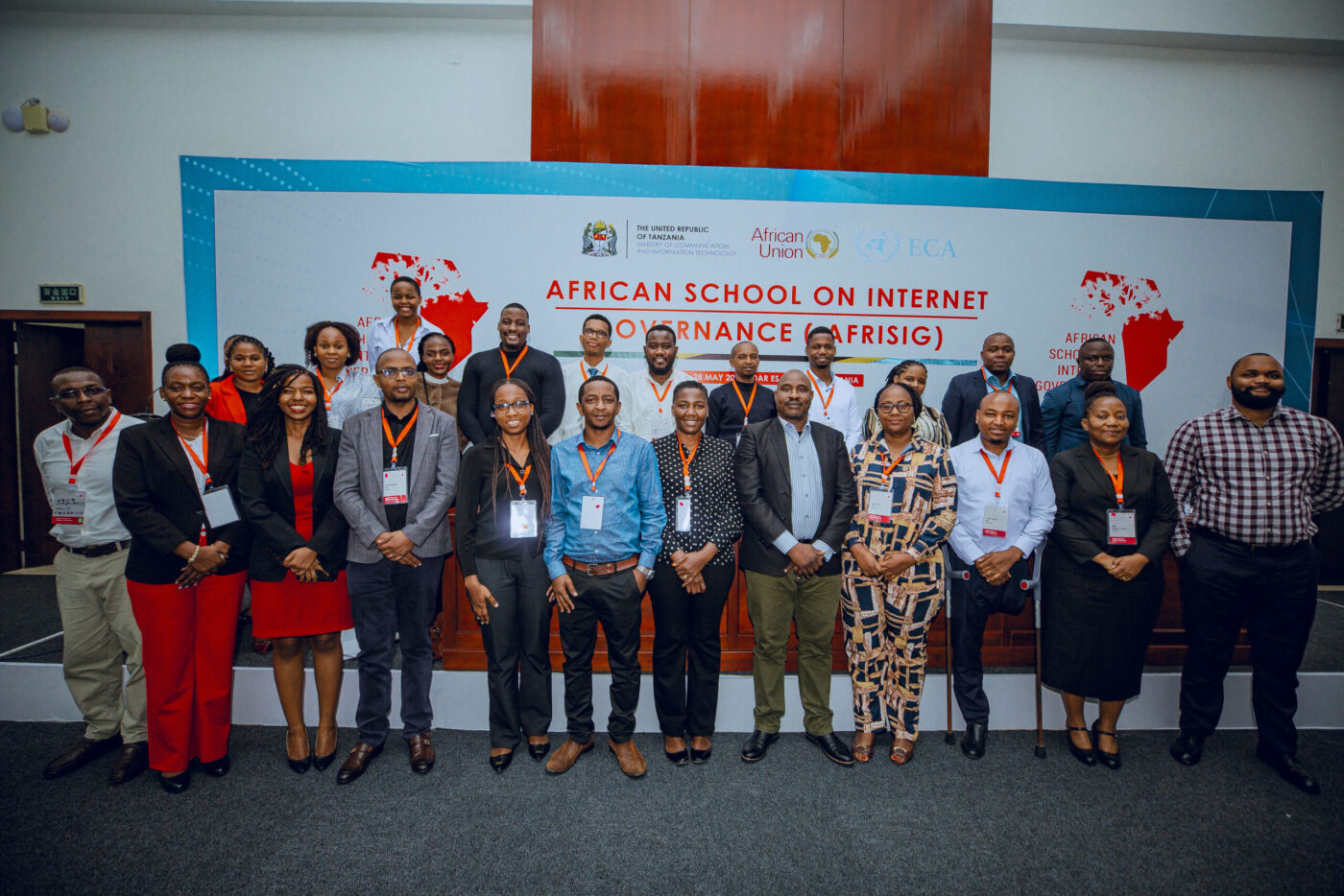 Group photo of african men and women event participants.