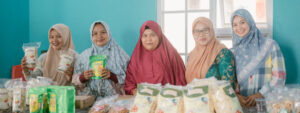 Group of Indonesian women with their entrepreneurial products