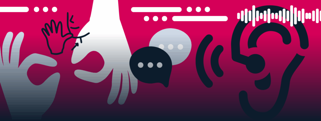 Graphic image with sign language symbols